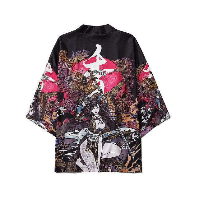 Four Four Japanse Kimono Retro Kraan Print Dunne Jas Haori Hanfu Pak Mantel Heren Zomer Chinese Stijl Nieuw Tang Pak Taoïstische Gewaad L