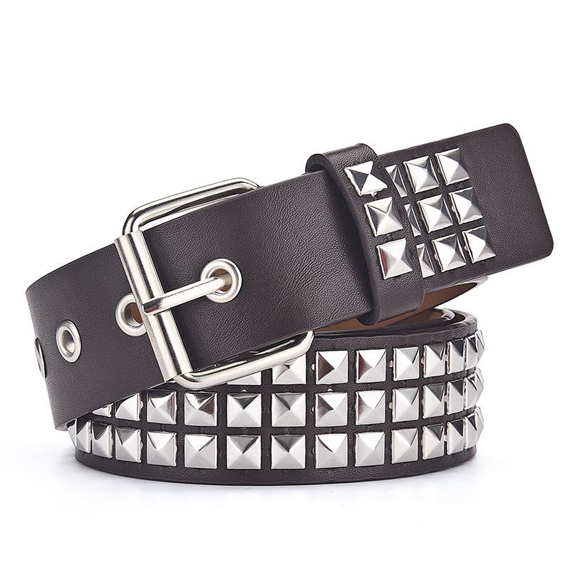 NATAWA Nieuwe Rivet-riem voor dames Heavy Metal-riem voor heren en dames Y2K-riem Europese en Amerikaanse punkrock-jeans