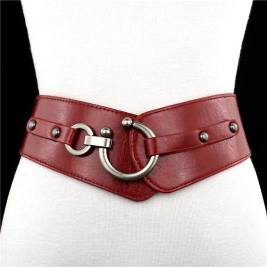 Currygood Decoratie Brede riem Jas Tailleband Eenvoudige accessoires Verstelbaar voor dames M rood