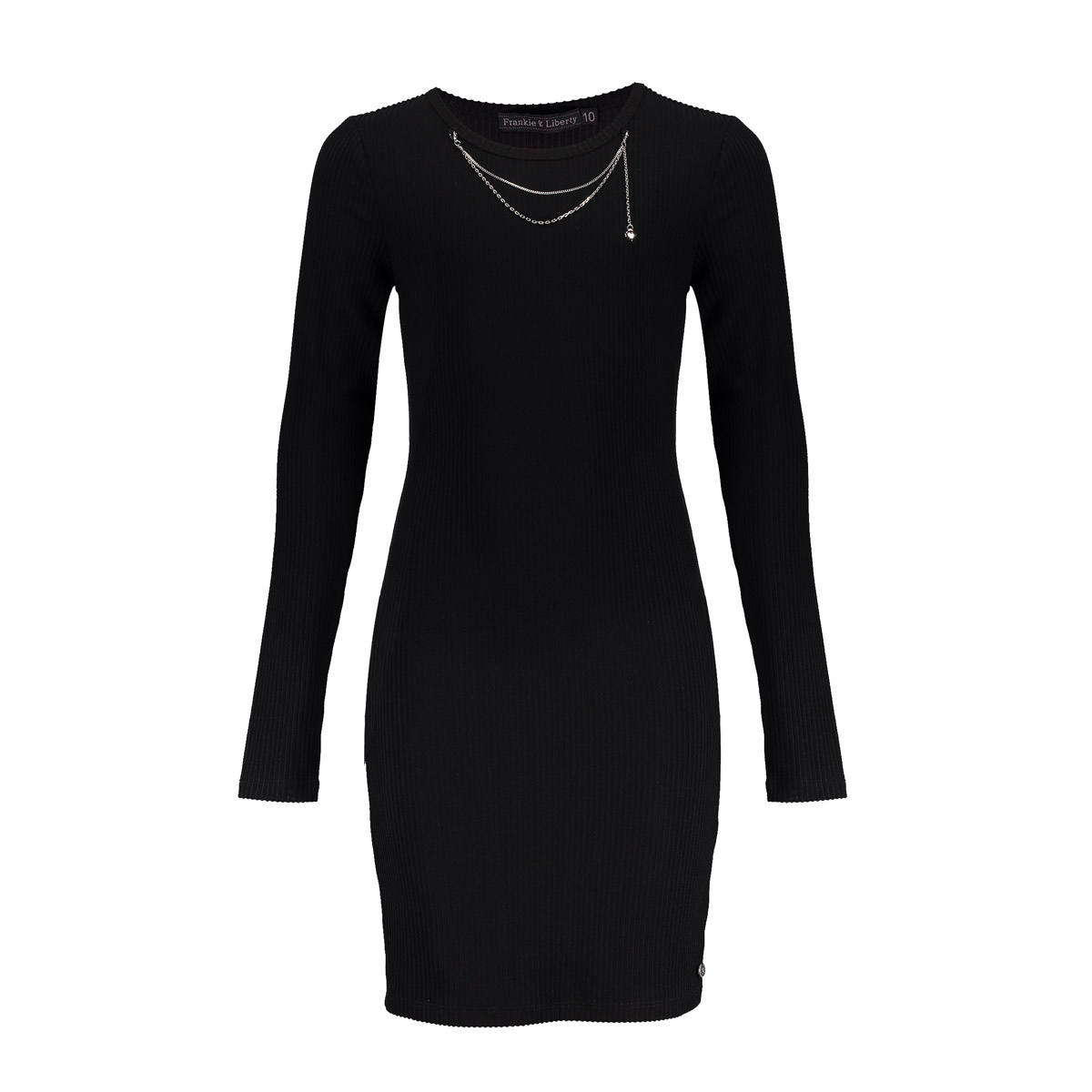 Frankie & Liberty winter jurk meisjes - zwart - rib