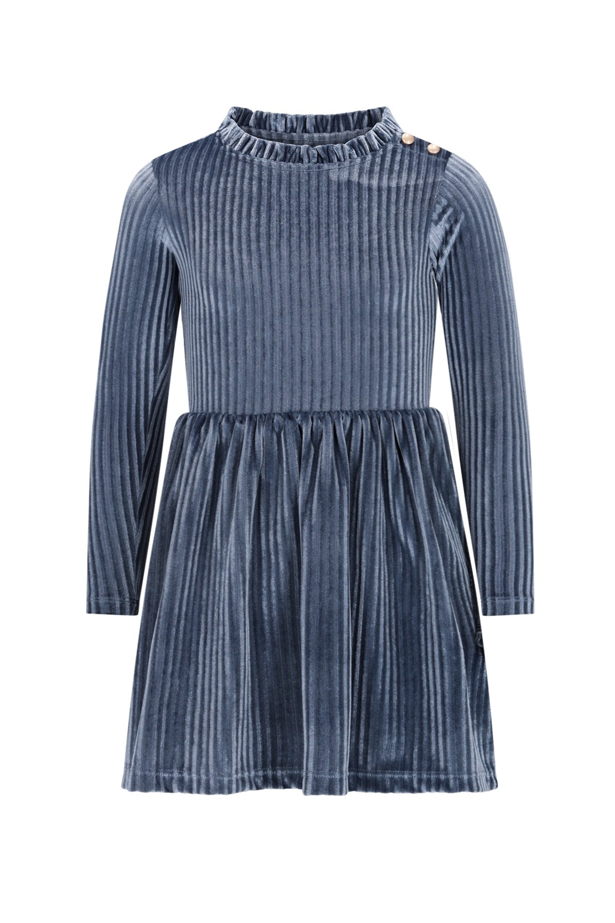 Like Flo winter jurk meisjes - blauw - Mara - knopen op mouw