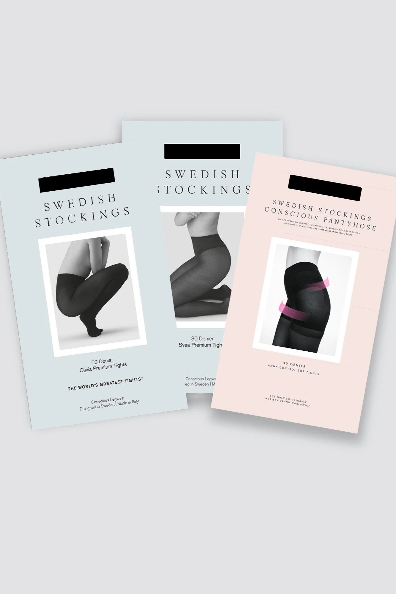Swedish Stockings Damen vegan Set Strumpfhose Olivia Svea Anna Schwarz