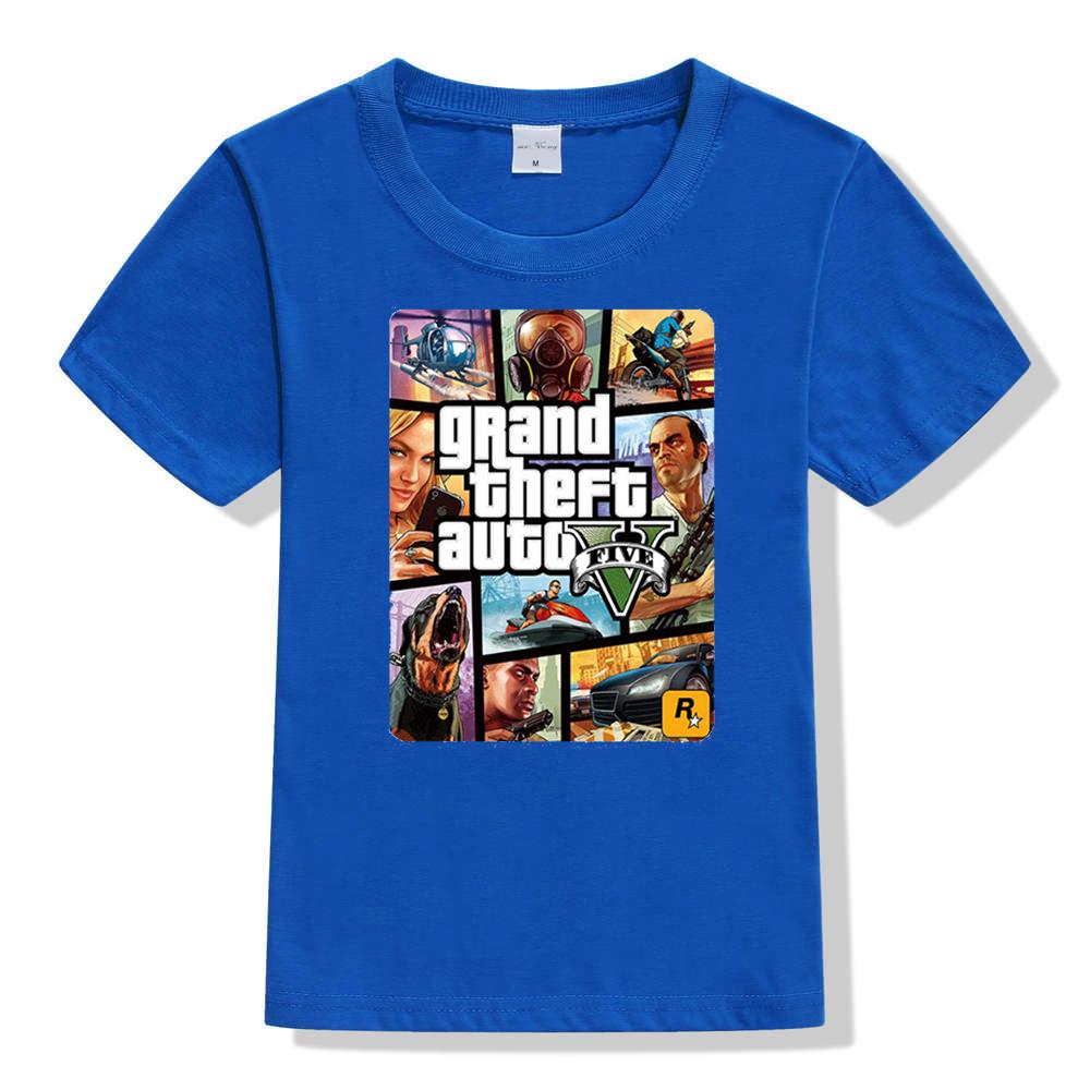 Jiangkao Zomer Kinderen Jongens Meisjes T-shirt 1 gta T-shirt gta Street Fight Lang met gta 5 kleding 10