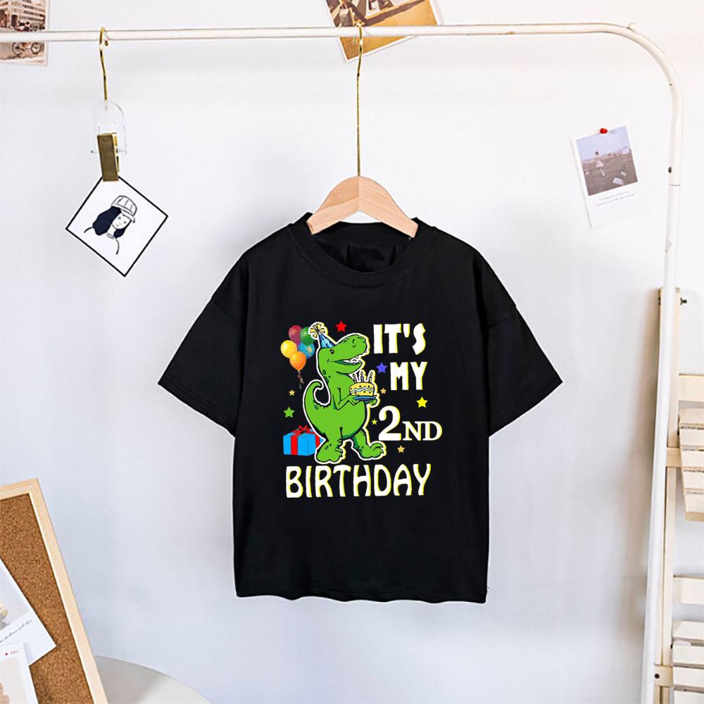 Strawberry Fashion Kinder T-shirt Gepersonaliseerde jongens T-shirts Meisjeskleding Gepersonaliseerde verjaardag AGE Crown Shirt Kinder T-shirts Babykleding 2T(90cm)