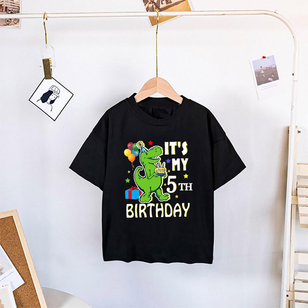 Strawberry Fashion Kinder T-shirt Gepersonaliseerde jongens T-shirts Meisjeskleding Gepersonaliseerde verjaardag AGE Crown Shirt Kinder T-shirts Babykleding 6T(130cm)