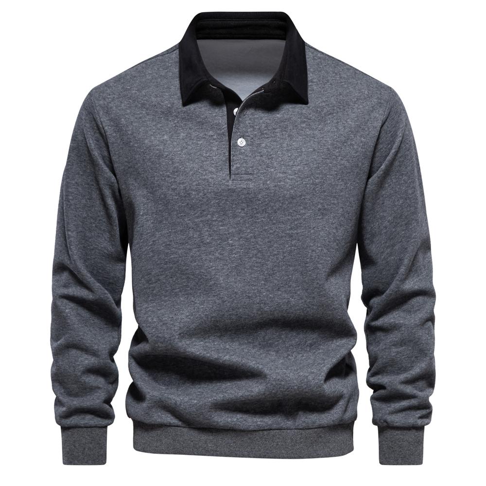 AIOPESON Men Fashion 2023 Nieuwe herfstmodeontwerp Polohals-sweatshirts voor heren Casual en sociale kleding Kwaliteit katoenen herensweatshirts XXL 95-105 kg