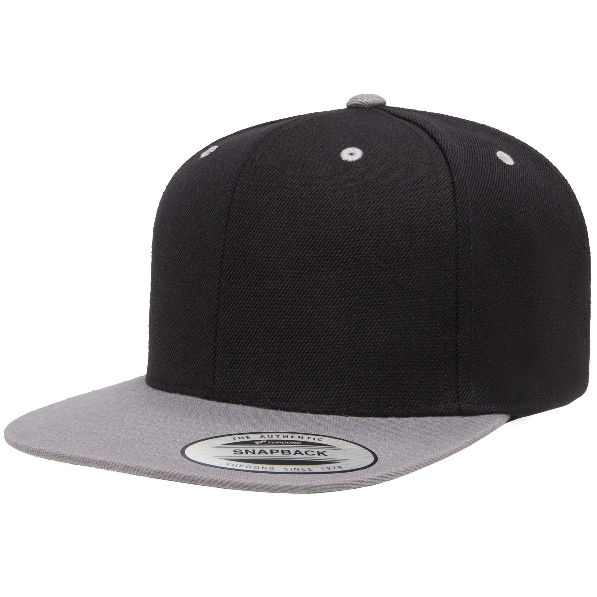 FLEXFIT unisex tweekleurige klassieke snapback-pet One Size zwart/zilver