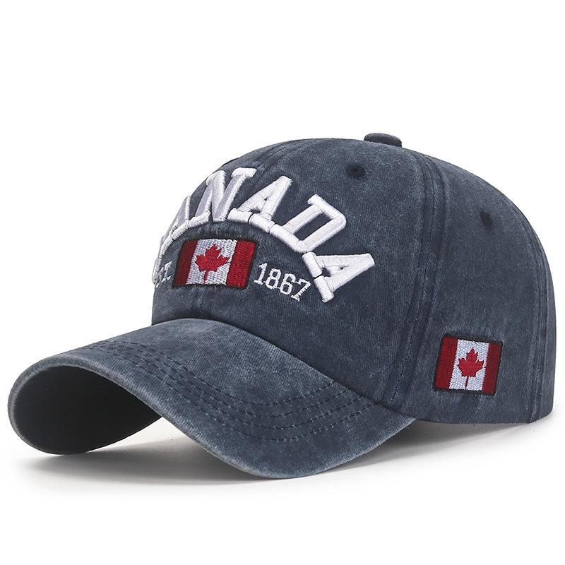 Northwood CANADA Letter Baseball Cap voor Mannen Vrouwen Katoenen Snapback Hoed Hip Hop Dad Caps 55-60 cm marineblauwe kleur
