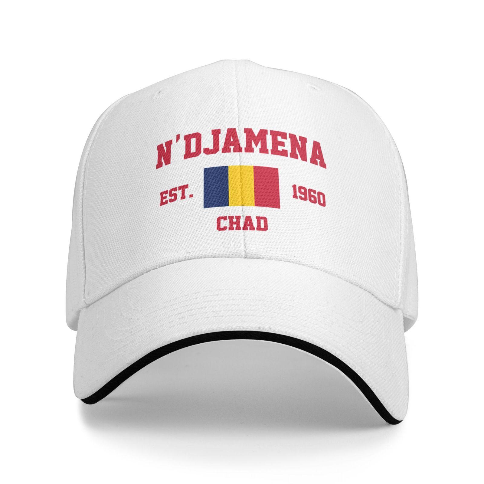 DDecorative Home Baseballcap Tsjaad EST.1960 N'DjaUnisexa ​​Capital Unisex WoUnisex Unisex Hip Hop Sandwich Caps Snapback Golf Hoed Vissen One Size