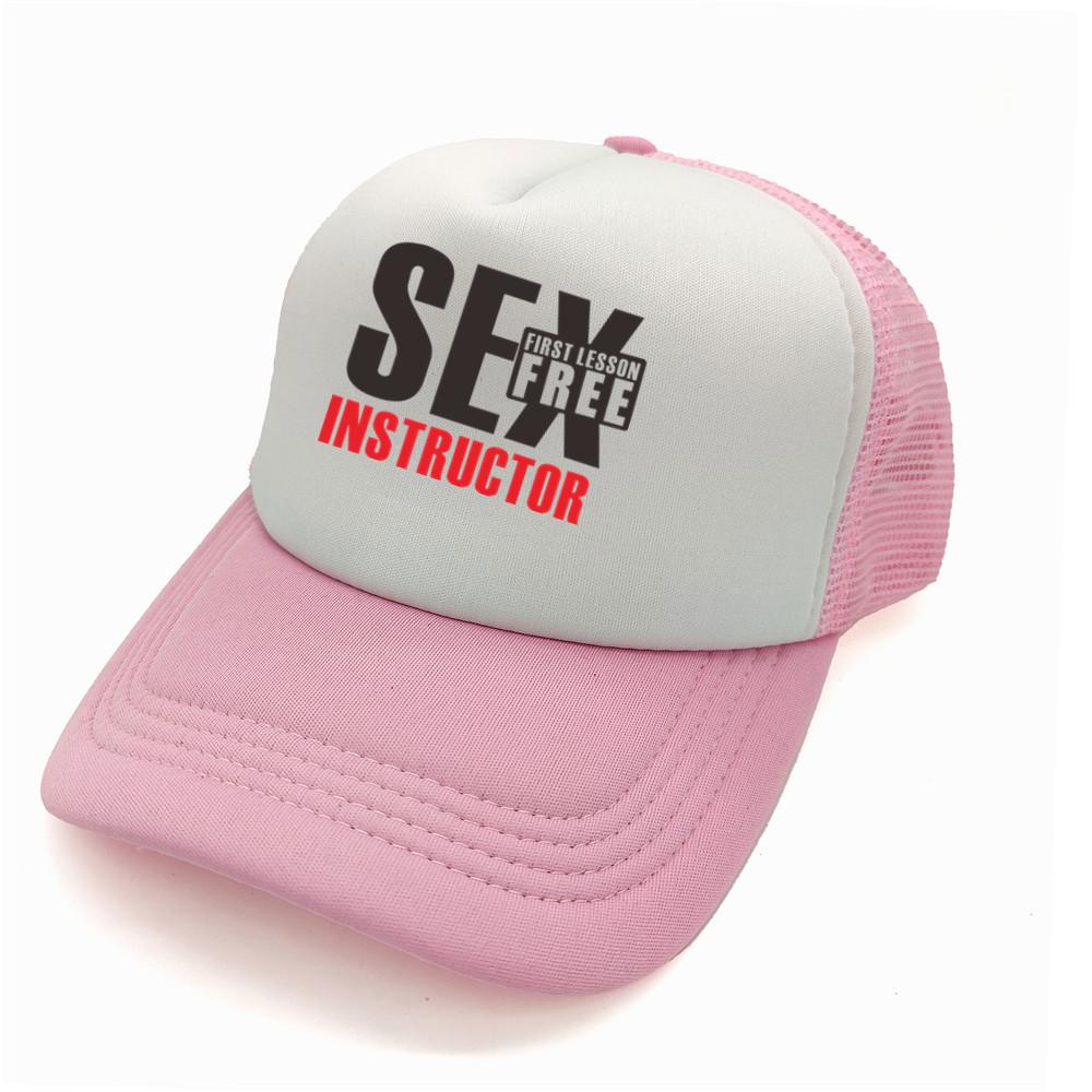 91530102MAC1XWP06K Sex Instructeur Eerste Les Gratis Trucker Cap Unisex Grappige Hoed Baseball Cap Unisex Mesh Net Caps