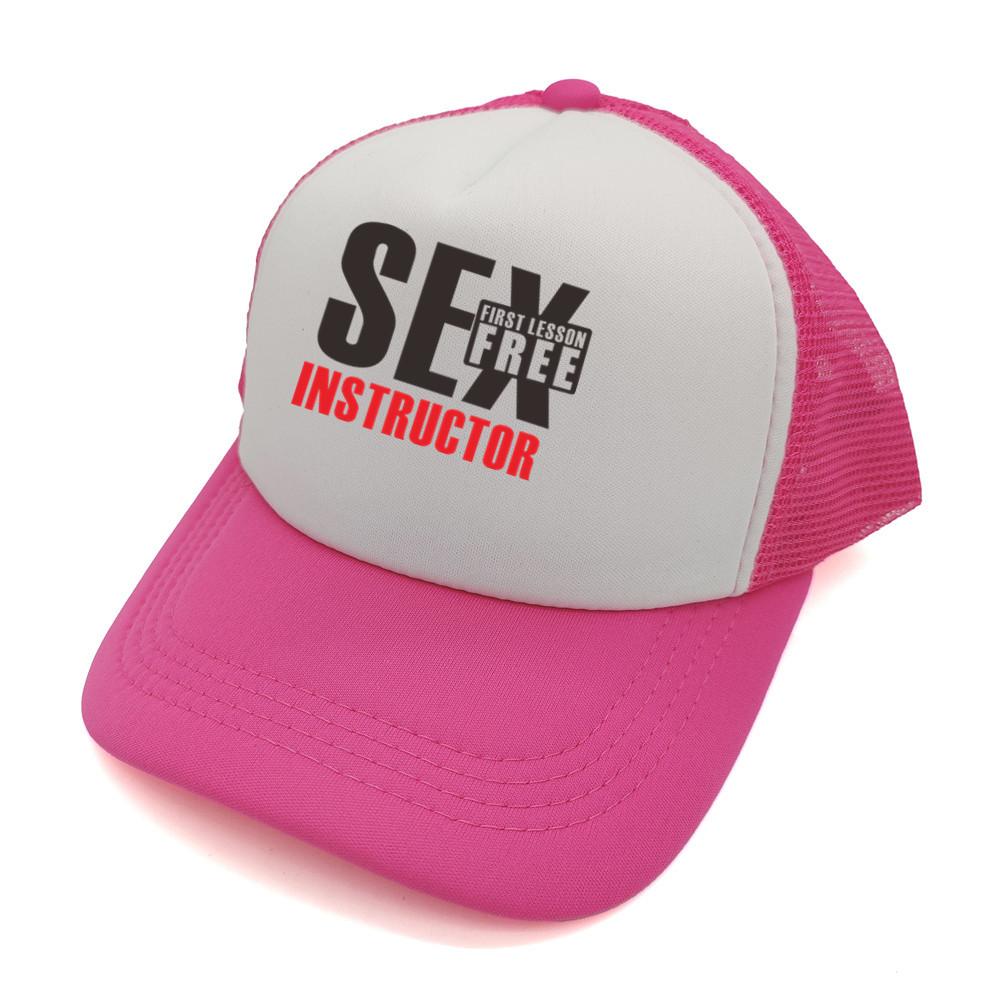 91530102MAC1XWP06K Sex Instructeur Eerste Les Gratis Trucker Cap Unisex Grappige Hoed Baseball Cap Unisex Mesh Net Caps