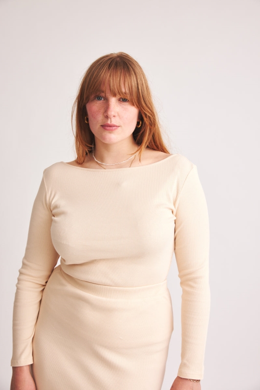 BaÃ¬ge the Label Damen vegan Longsleeve Beliz Light Blush Pink