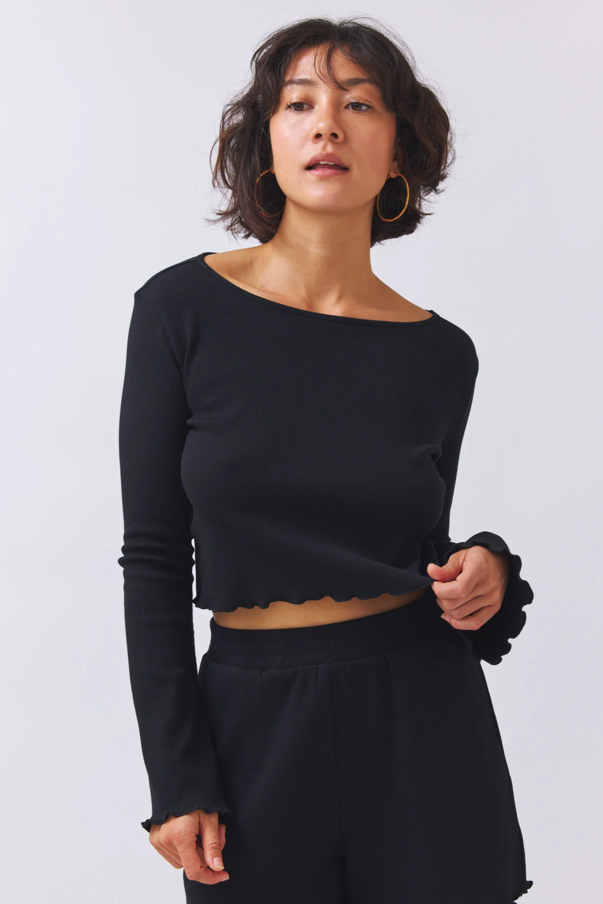 BaÃ¬ge the Label Damen vegan Crop Shirt Bamika Schwarz