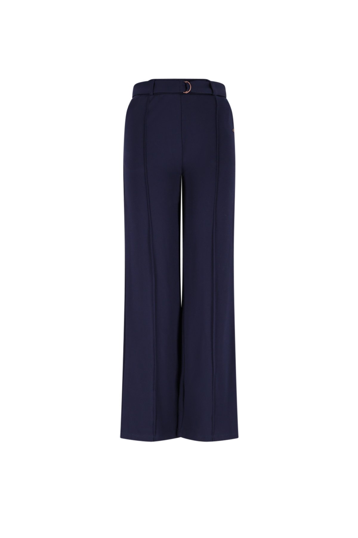 NoBell winter wide leg broek meisjes - navy blauw - Salet - interlock, met riem