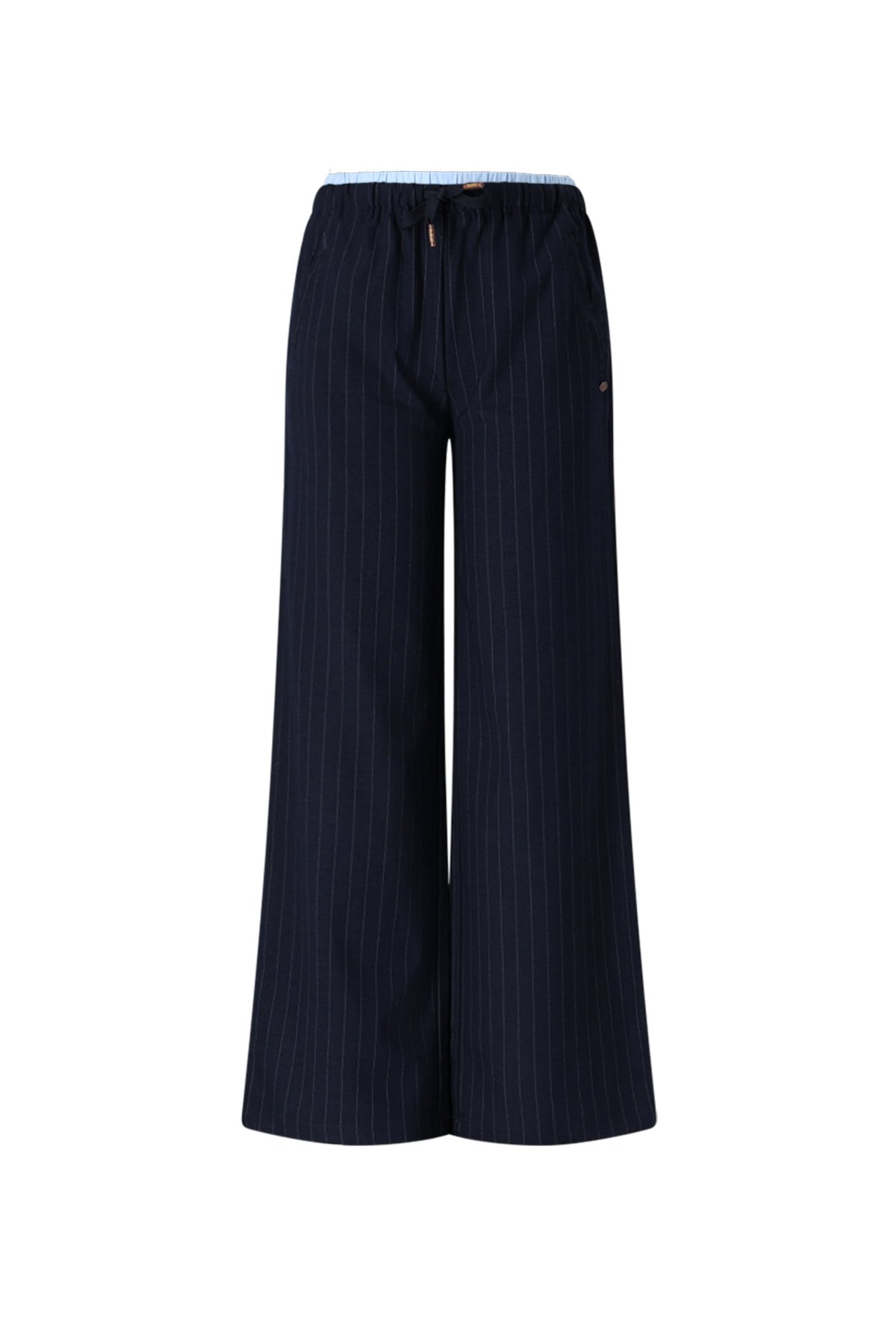 NoBell winter wide leg broek meisjes - navy blauw - Sub - pinstripe