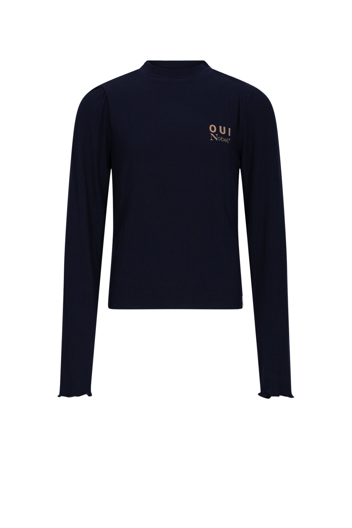 NoBell winter jersey crop top meisjes - navy blauw - Krop - rib