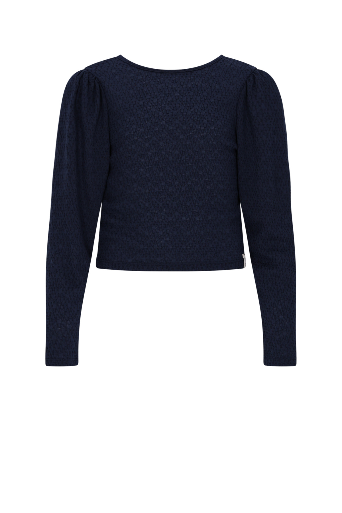 NoBell winter jersey crop top meisjes - navy blauw - Kysa - strikdetails, gestructureerd