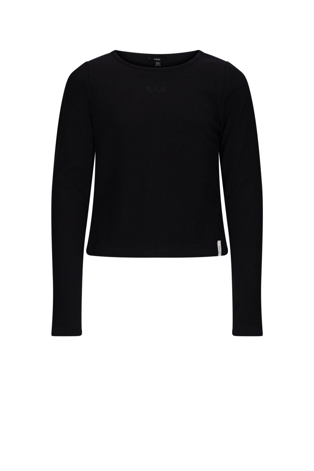 NoBell winter top meisjes - zwart - Kobra - rib, split op achterkant