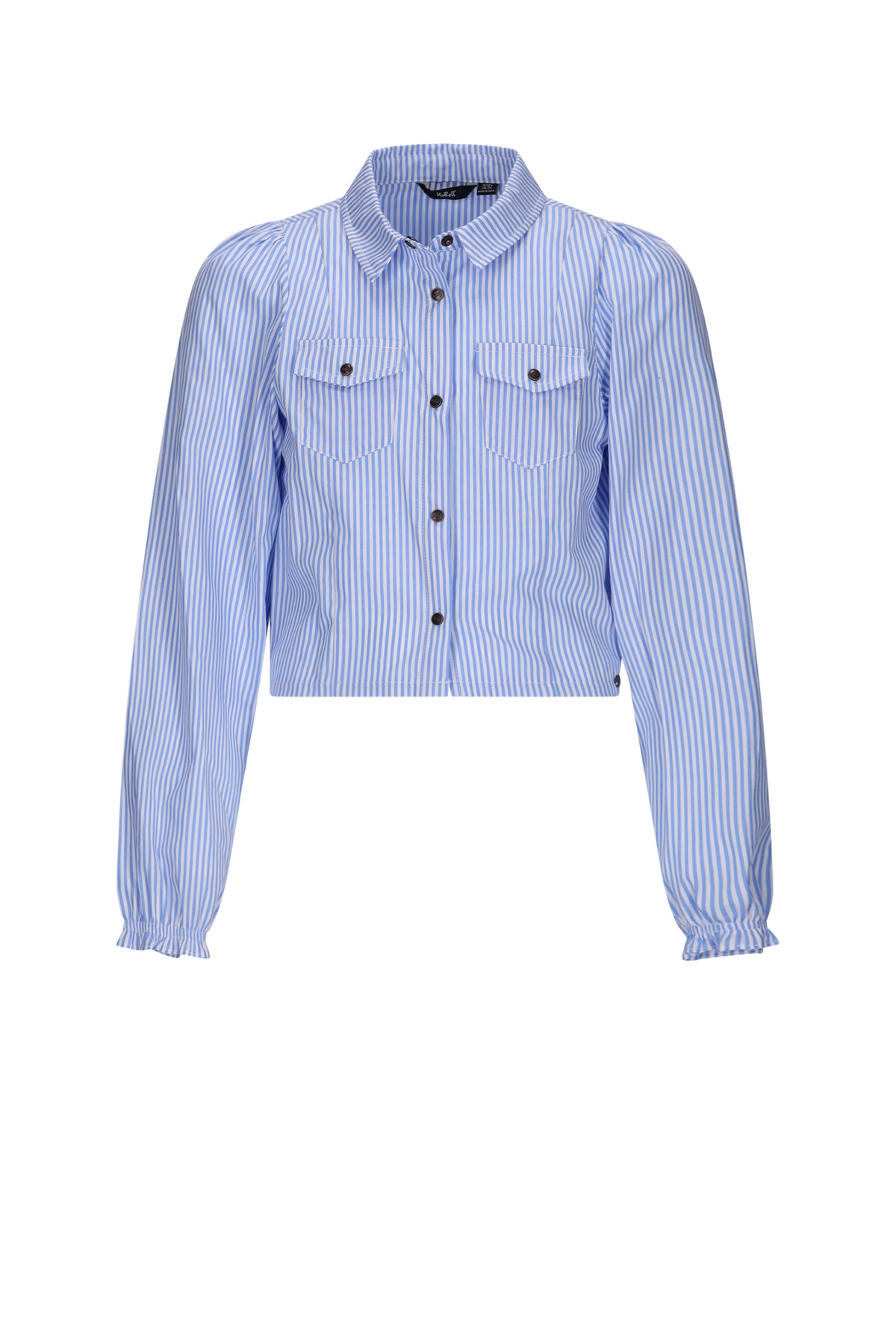 NoBell winter blouse meisjes - licht blauw - Tikky - gestreept, cropped