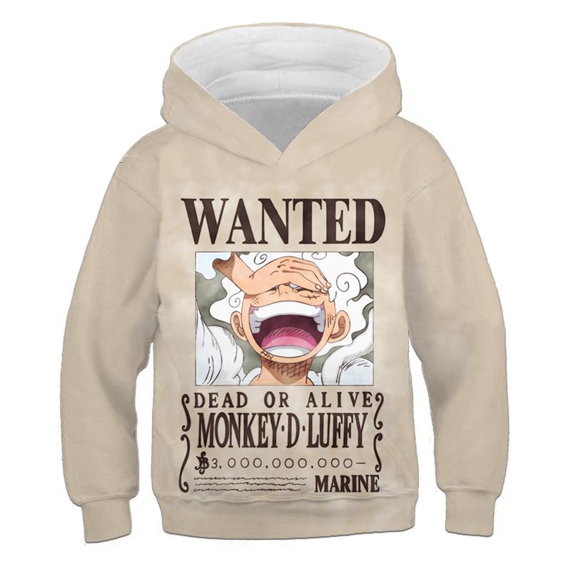 MINISO One Piece Kids Hoodie Sweatshirt One Piece Boys Girls 3D Printing Sport Sweater Cosplay Costume Children Pullovers Tops 160