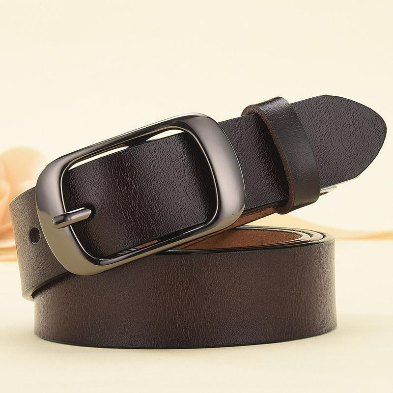 Joyin - QHG Retailer DINISITON Nieuwe Vrouwen Echt Lederen Riem voor Vrouwelijke Band Casual All-match Dames Verstelbare Riemen Designer Hoge Kwaliteit Merk 105cm koffie