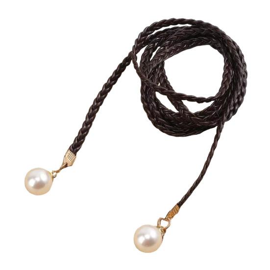 Lexile Parel tailleketting Elegante Vintage Imitatieleer Slanke riem met knoop voor dames voor feestjurken Broeken zwart