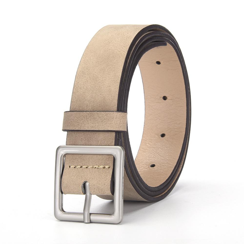 Gesenme Luxury Design Business Waist Belt Pin buckle Waistband Fashion Suede Leather Belt  For Women kaki