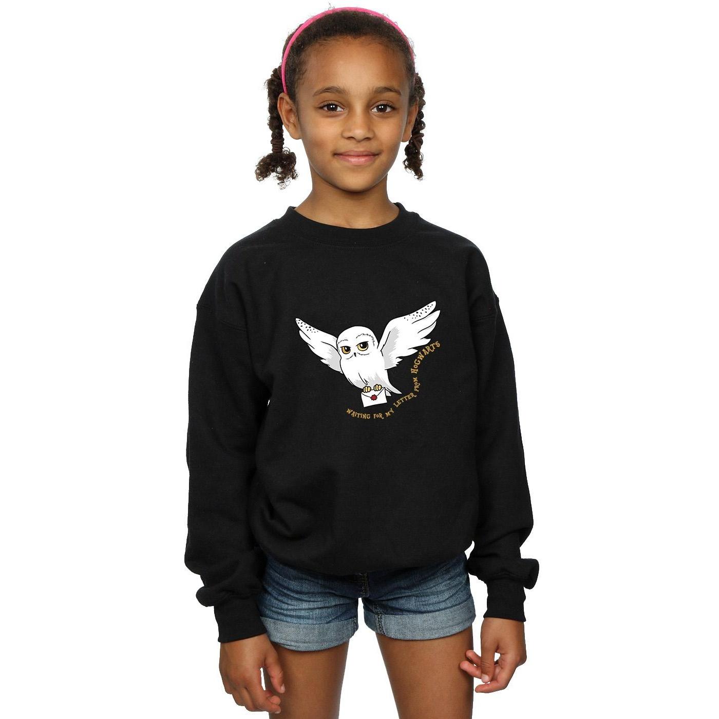 Harry Potter meisjes uil letter sweatshirt 9-11 Years zwart