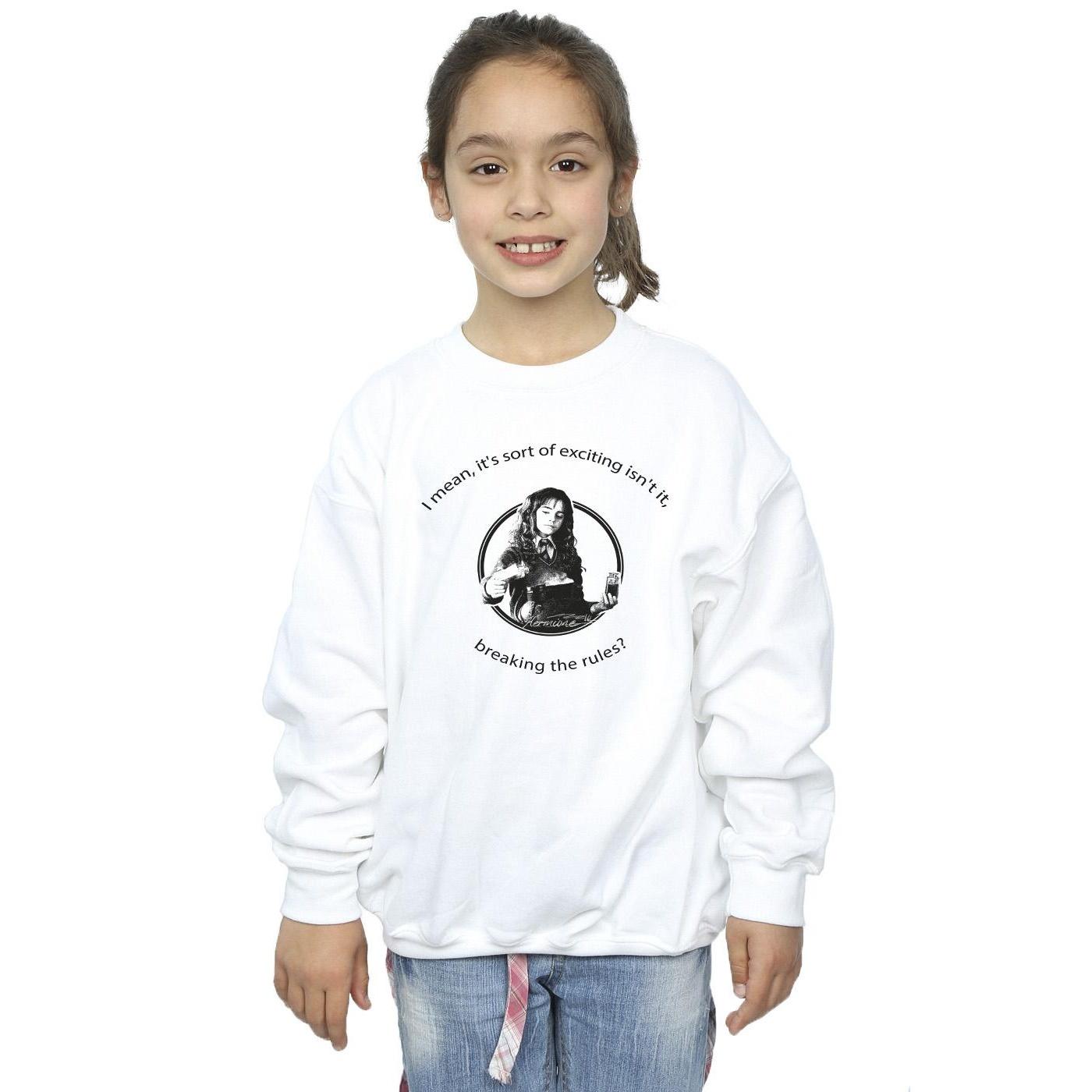 Harry Potter Girls Hermelien overtreedt de regels Sweatshirt 7-8 Years wit
