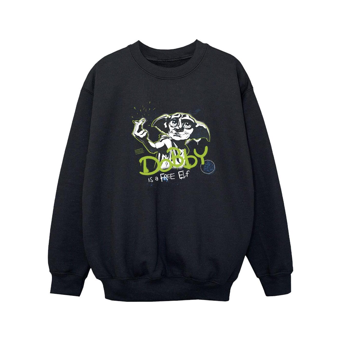 Harry Potter Girls Dobby A Free Elf-sweatshirt 12-13 zwart