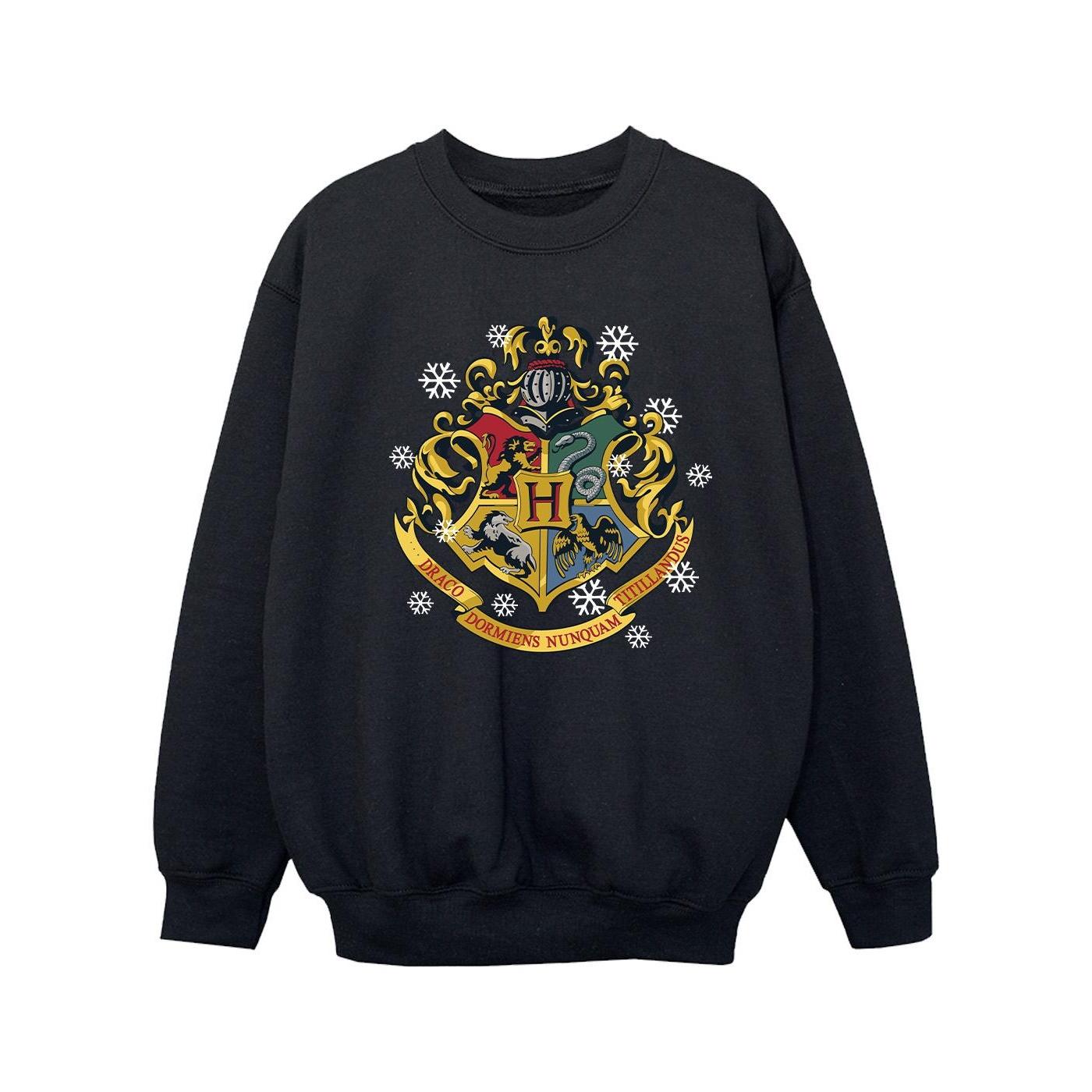 Harry Potter meisjes kerstshirt met logo 9-11 Years zwart