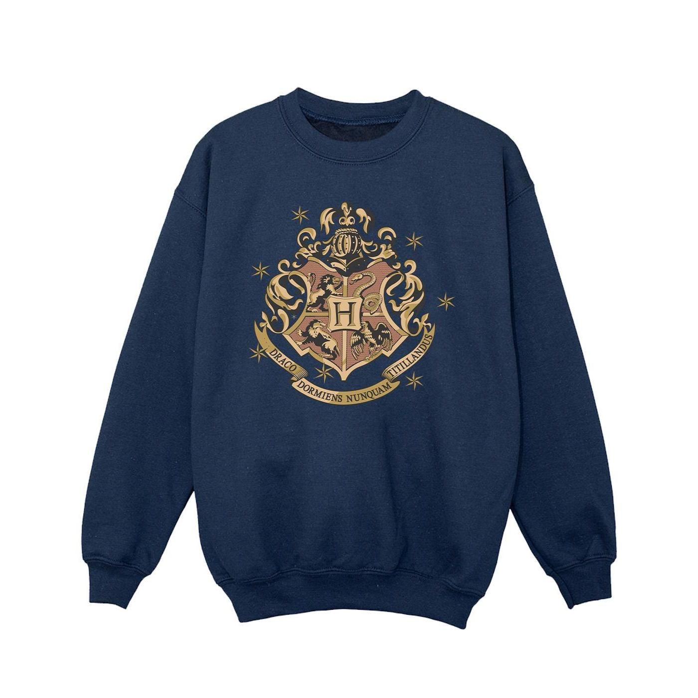 Harry Potter meisjes gouden Zweinstein Crest Sweatshirt 9-11 Years marineblauwe kleur