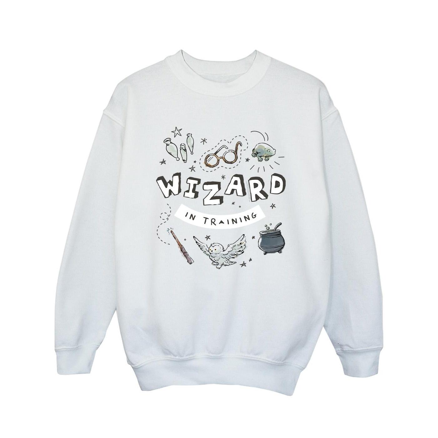 Harry Potter meisjes tovenaar in opleiding sweatshirt 7-8 Years wit