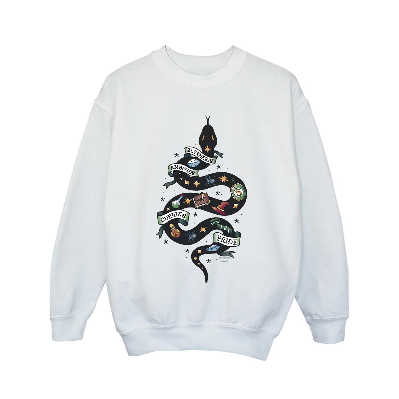 Harry Potter meisjes Zwadderich schets Sweatshirt 7-8 Years wit