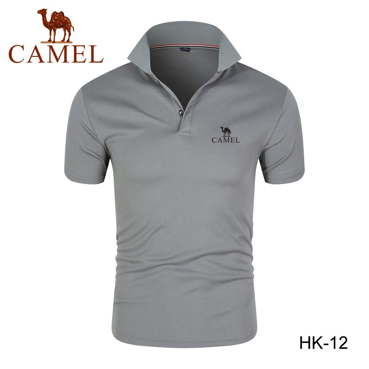Camel 2024 Lente/Zomer Nieuwe Heren Sneldrogend Poloshirt Geborduurd Poloshirt Business Casual Poloshirt 2XL grijs