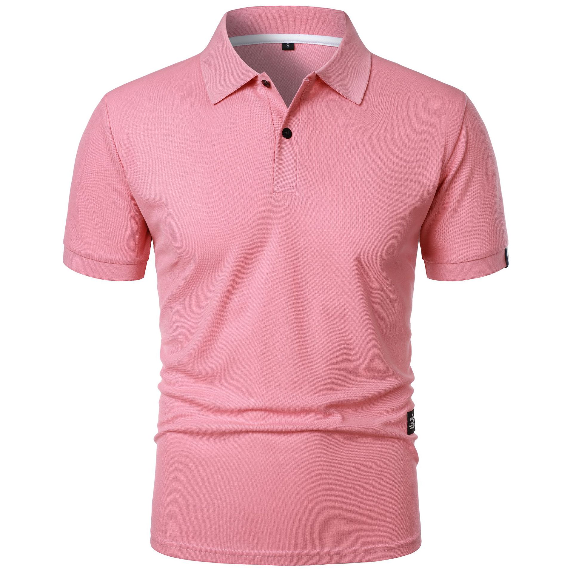 Cloth W Herenmode Zomer Polo T-shirt Casual Ademend Top Revers Kraag Hals Korte Mouw Comfortabel Sport T-shirt Yasheng S roze
