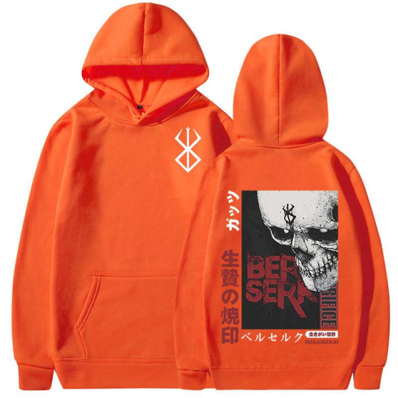 TENJINGE Trendy Anime Berserk Guts grafische print hoodie zwaardvechter Casca merk van opoffering Zodd hoodies heren vintage casual oversized truien M