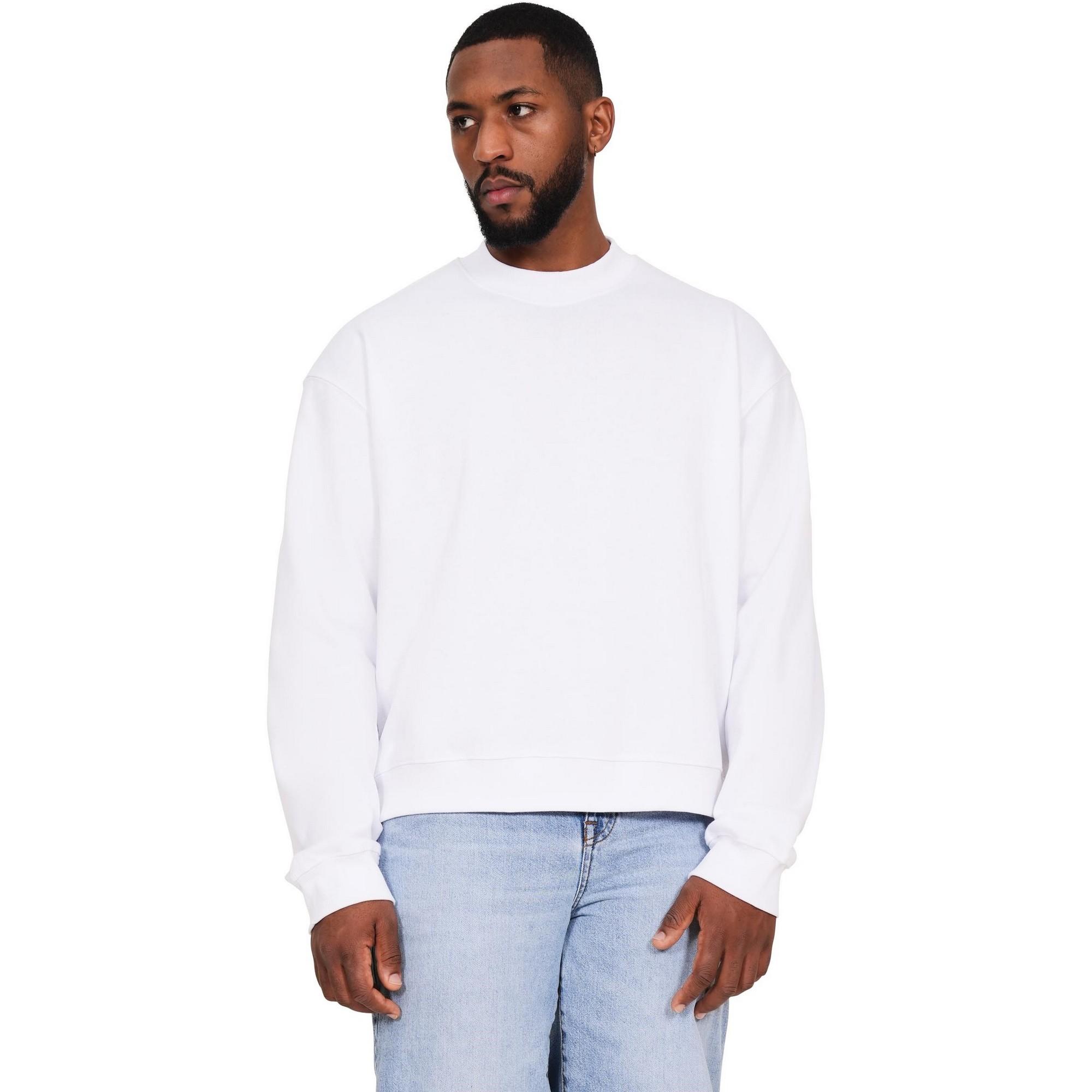 Casual Classics Ringgesponnen katoenen oversized sweatshirt met verlengde halslijn voor heren XL wit