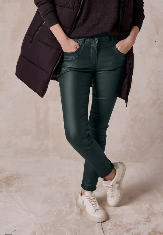 Cecil Imitatieleren broek Scarlett in five-pocketsstijl
