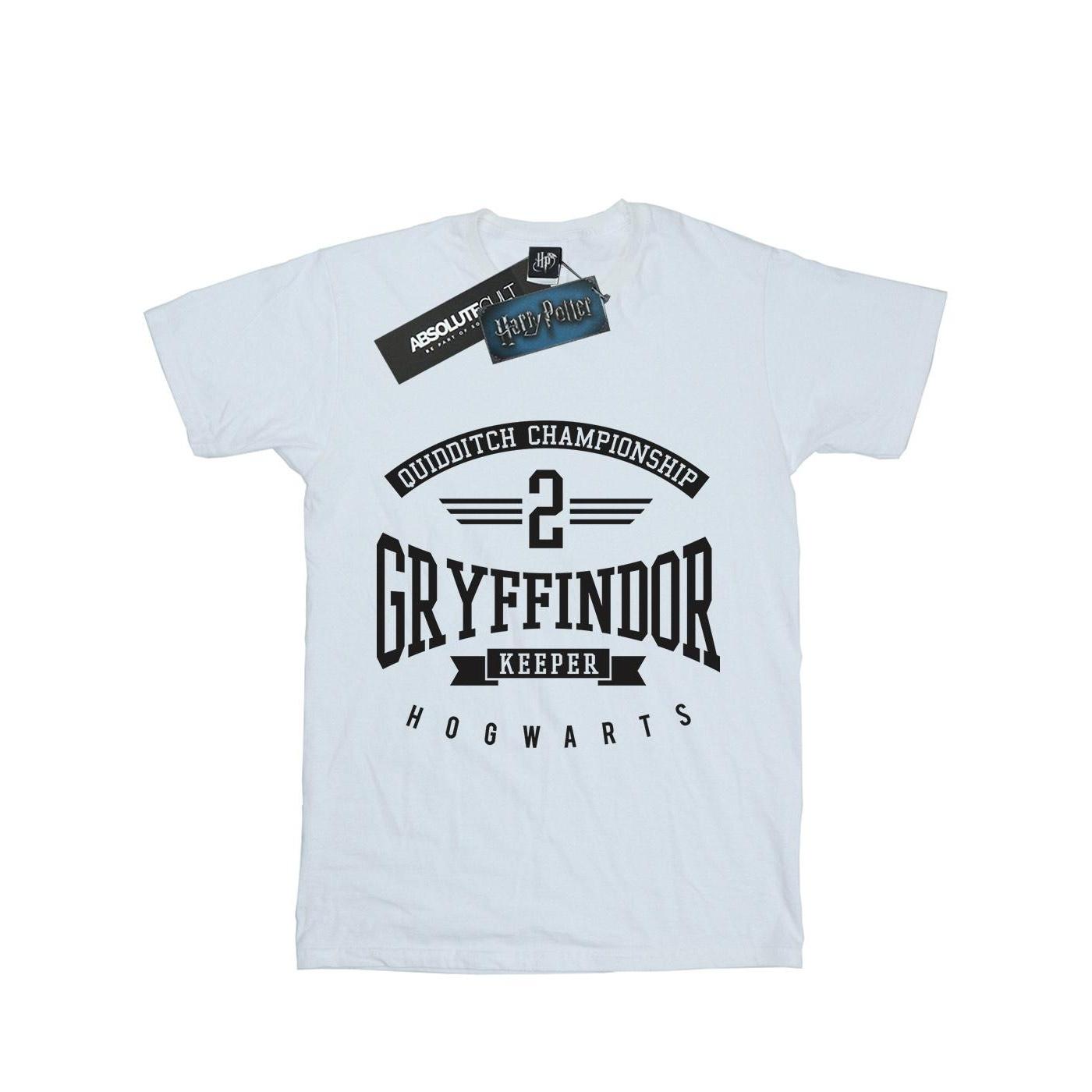 Harry Potter meisjes Gryffindor Keeper katoenen T-shirt 7-8 Years wit