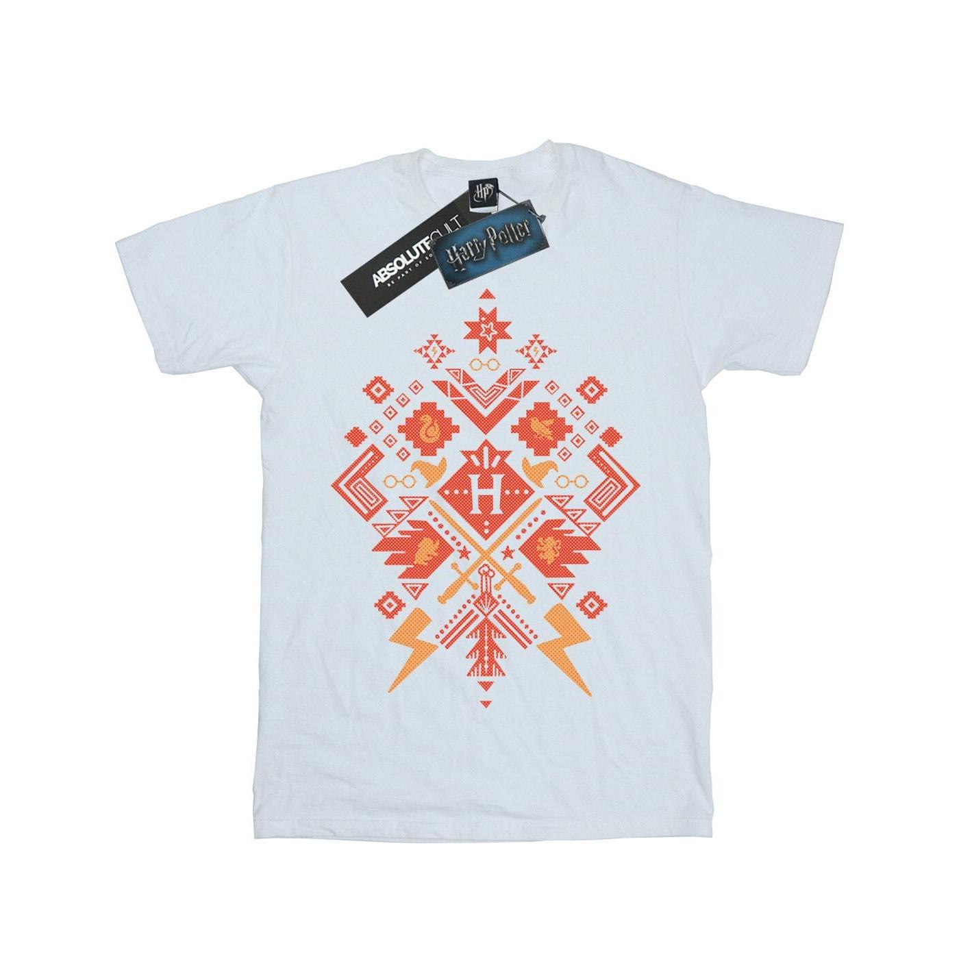 Harry Potter meisjes kerst Fair Isle katoenen T-shirt 12-13 wit