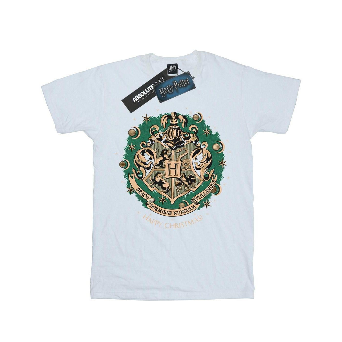 Harry Potter meisjes kerstkrans katoenen T-shirt 12-13 wit