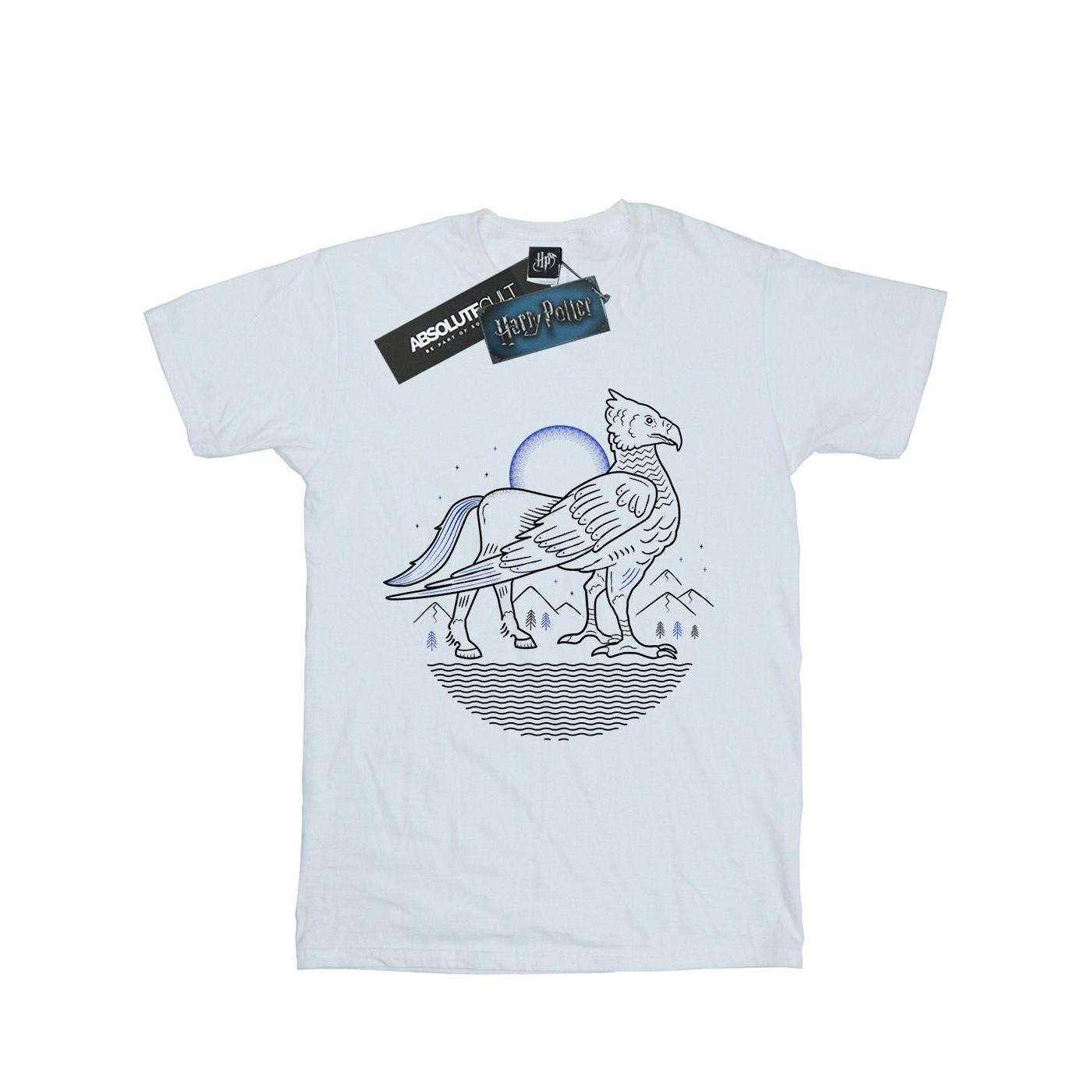 Harry Potter Girls Buckbeak Line Art katoenen T-shirt 12-13 wit