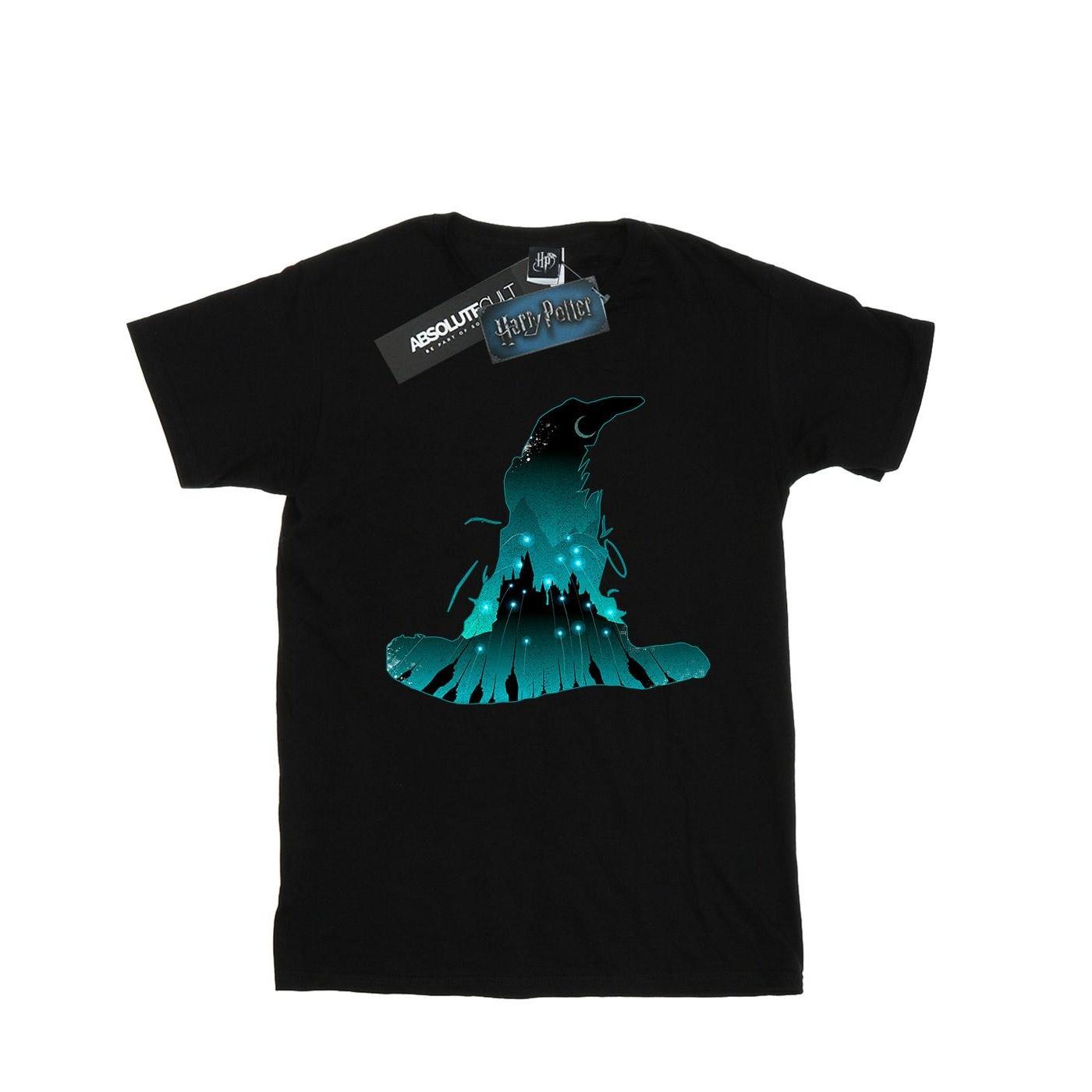 Harry Potter meisjes Zweinstein silhouet katoenen T-shirt 12-13 zwart