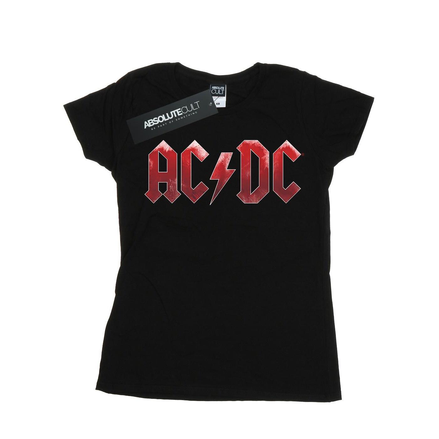 Pertemba Style Loft AC/DC Dames/Dames Rood IJs Logo Katoenen T-shirt XL zwart
