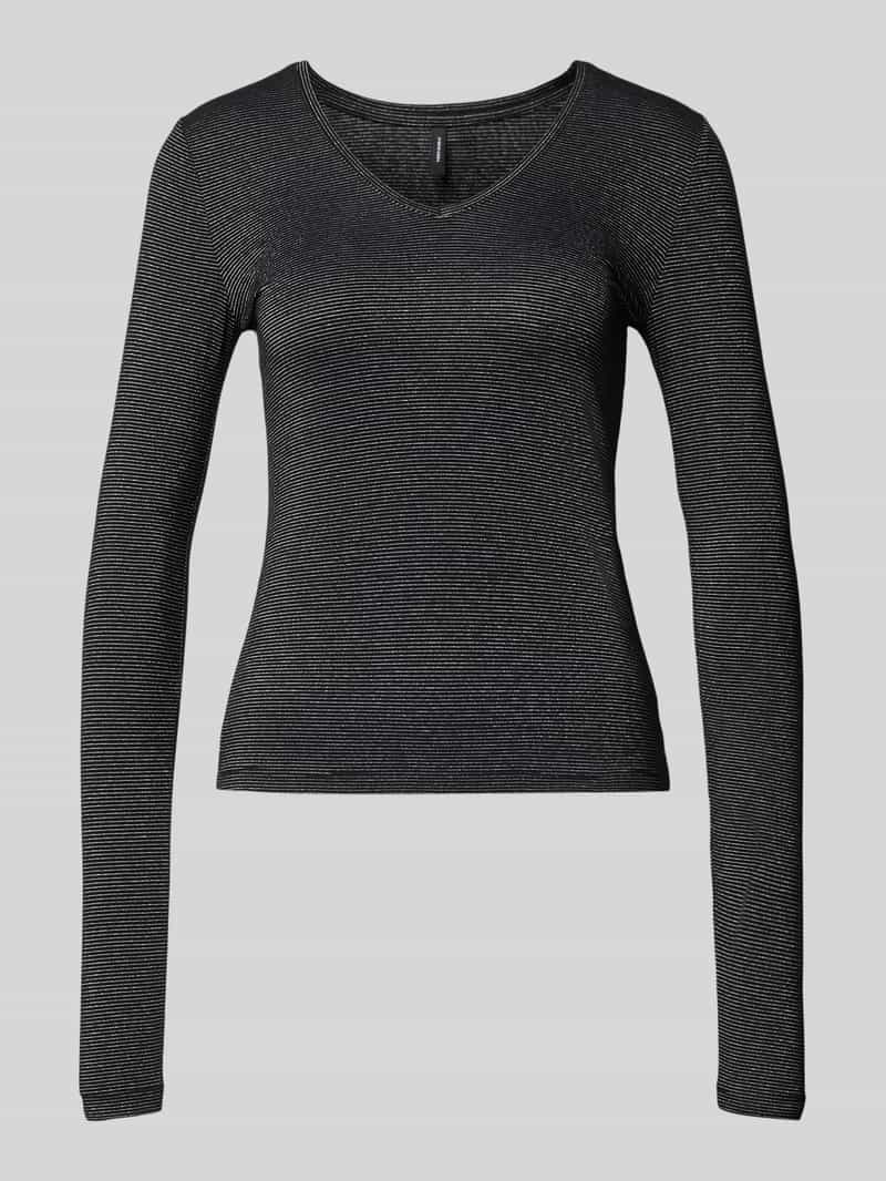 Vero Moda Shirt met lange mouwen VMLAVA GLITTER LS V-NECK TOP STRIPE NOOS