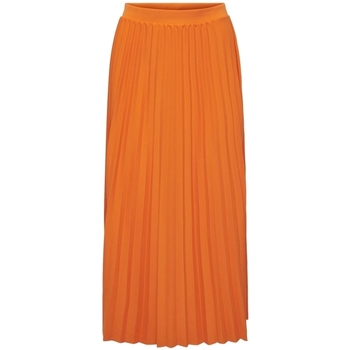 Only Rok  Melisa Plisse Skirt - Orange Peel
