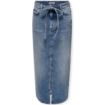 Only Rok  Gianna Belted Skirt - Medium Blue Denim