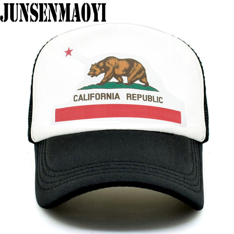 CASUAL LOOK California Trucker Cap Mannen Vrouwen Beer California Republic Vlag Cap Grappige Hip Hop Hoed Cap Coole Zomer Mesh Cap Volwassen Kinderen Kind Adult 55to58cm Head