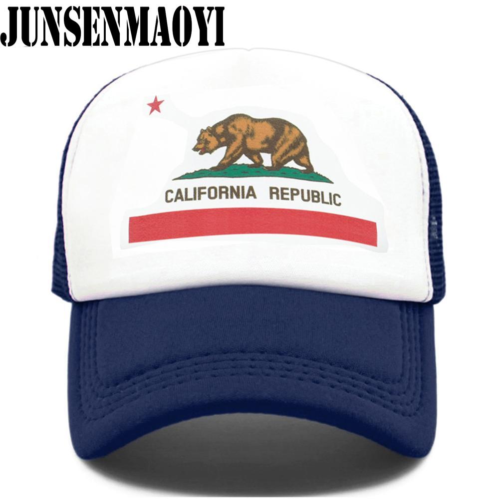 CASUAL LOOK California Trucker Cap Mannen Vrouwen Beer California Republic Vlag Cap Grappige Hip Hop Hoed Cap Coole Zomer Mesh Cap Volwassen Kinderen Kind Adult 55to58cm Head